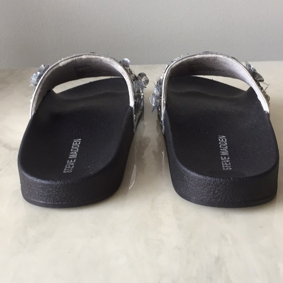 LAST PAIR Steve Madden Sequin & Beaded Slides - Picture 3 of 5